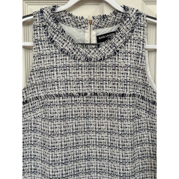 Karl Lagerfeld Paris Sleeveless Professional Tweed Like Dress Size 12 - Picture 1 of 6